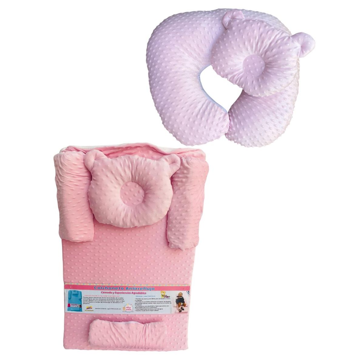 GENERICO - Colchoneta antirreflujo50x75x14 Para Bebe+Cojin De Lactancia