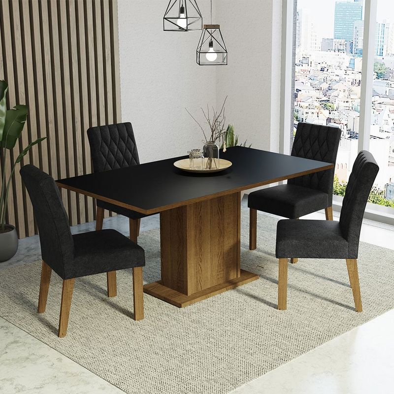 MADESA - Juego de Comedor Cindy con 4 Sillas Oxford