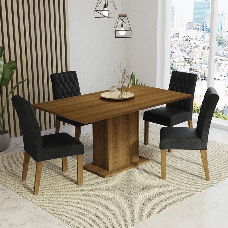 MADESA - Juego de Comedor Cindy con 4 Sillas Oxford