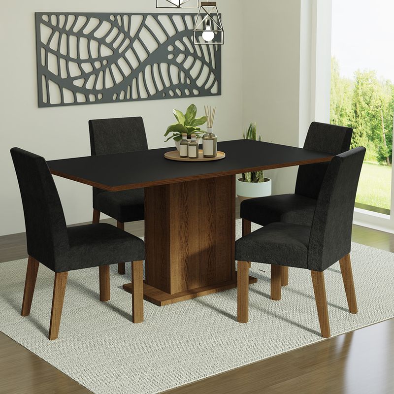 MADESA - Juego de Comedor Keila con 4 Sillas Oxford