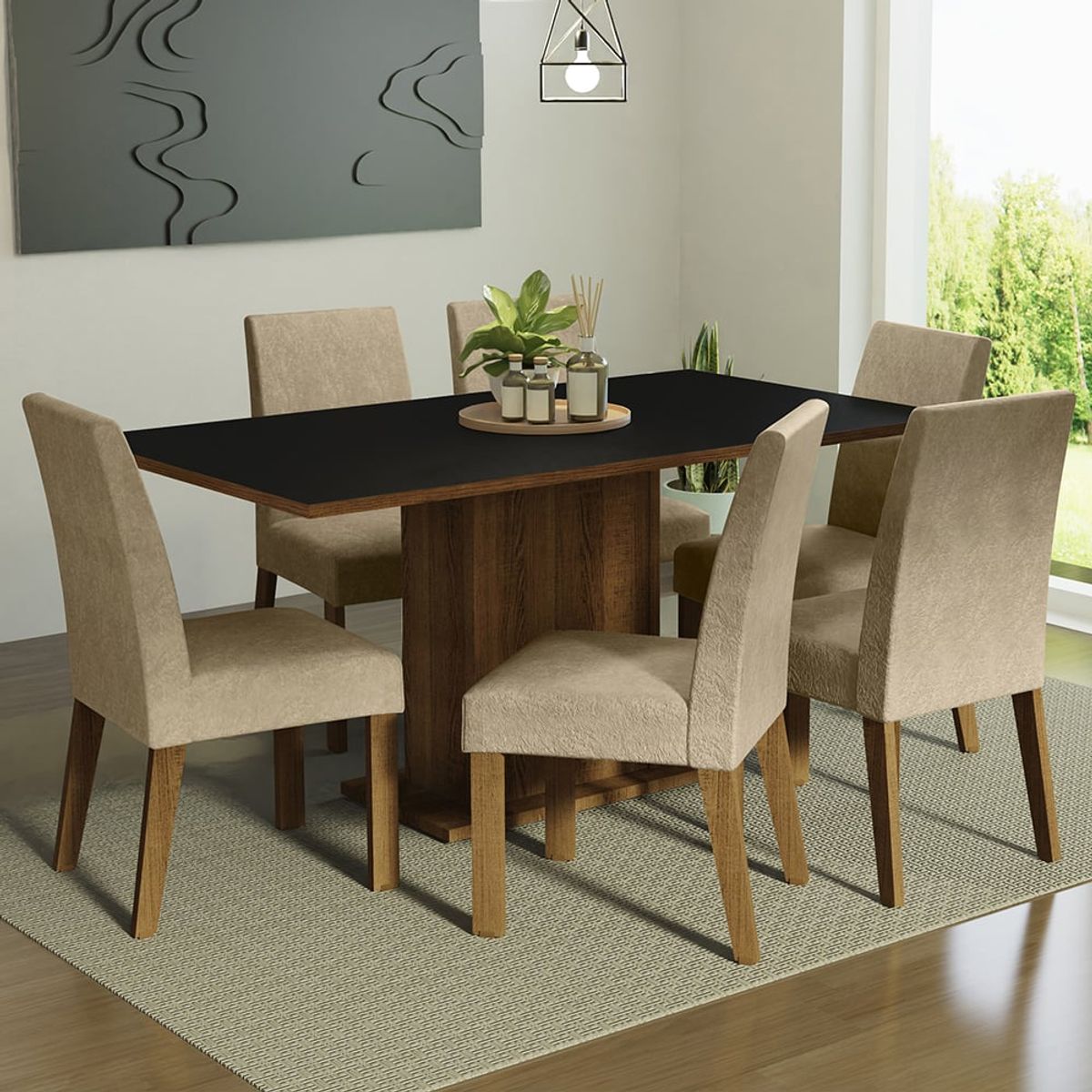 MADESA - Juego de Comedor Renata con 6 Sillas