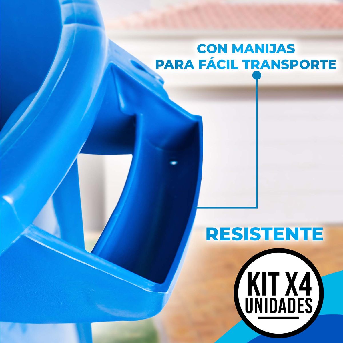 ENERGY PLUS - Combo x4 Tanque Plástico Multiusos 120L- Almacenar Agua Azul