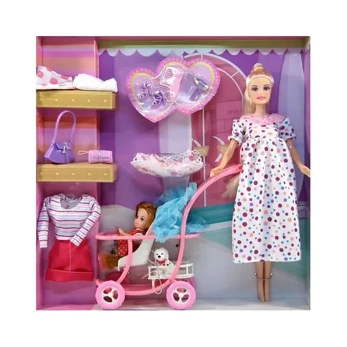 GENERICO - MUÑECA HIJA COCHE 8049