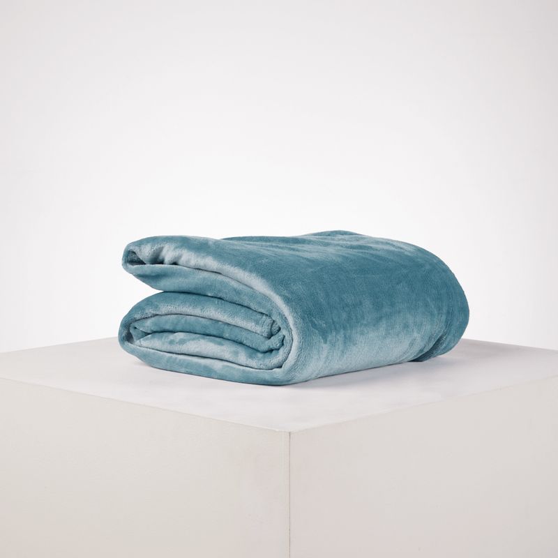 DISTRIHOGAR - Cobija Piatto Essencial 250 gr Azul 100 x 150 cm