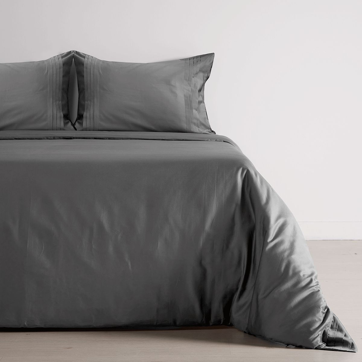 DISTRIHOGAR - Cover Duvet 400 Hilos 100% Algodón Cairo Gris Oscuro King
