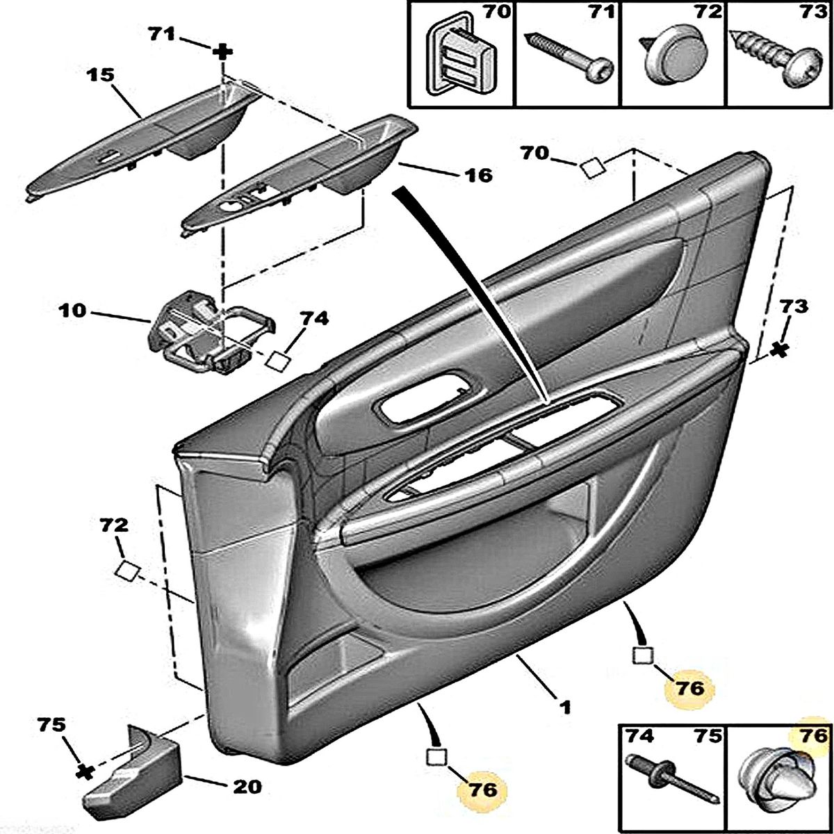 GENERICO - pines broches clips para cartera renault peugeot citroen