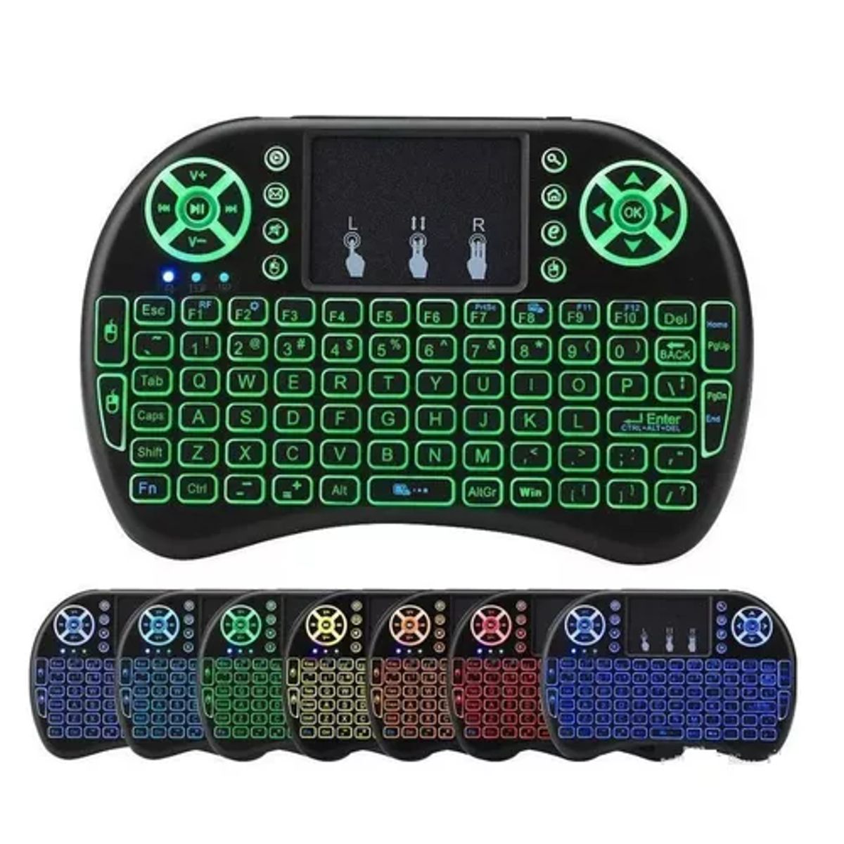 SKY - Mini Teclado Keyboard Led Para Tv Box Smart Tv Color Del Teclado Negro