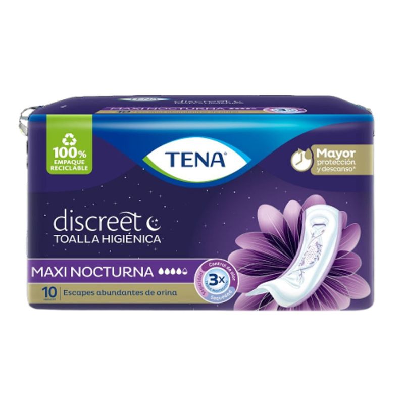 TENA - Toallas Higienicas Tena Discreet Maxi Nocturno X 10Und
