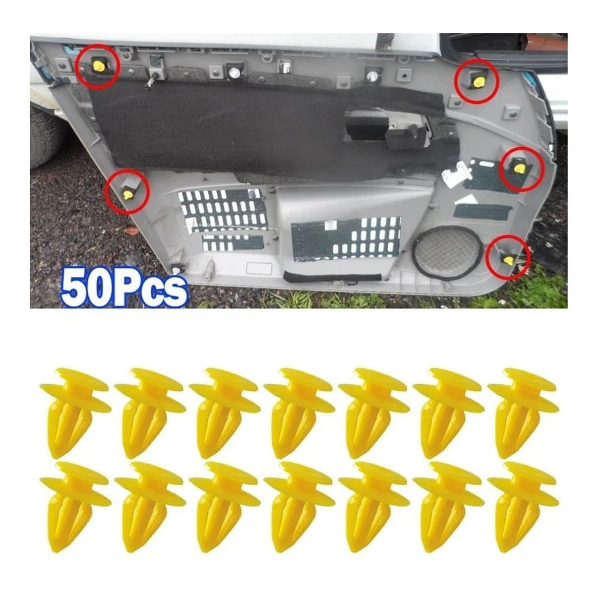 GENERICO - pin pines broches clips para carro vehiculos 50 unidades