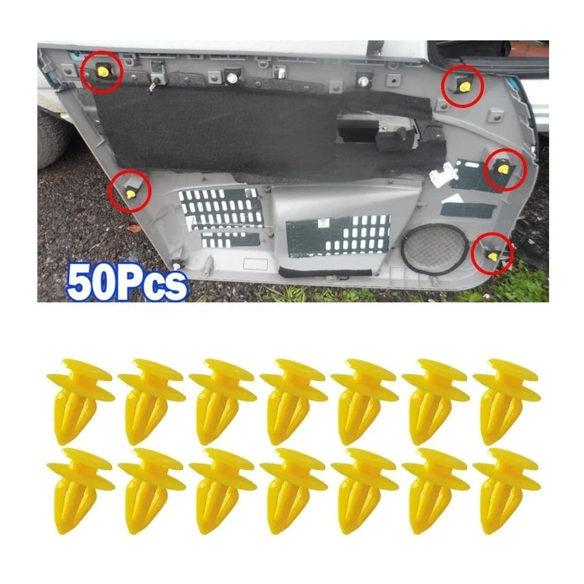 GENERICO - pin pines broches clips para carro vehiculos 50 unidades