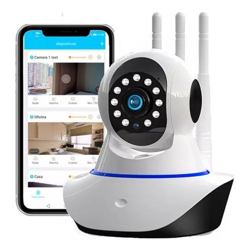 GENERICO - Cámara De Seguridad vigilancia Robótica 1080P Hd 3 Antenas wifi