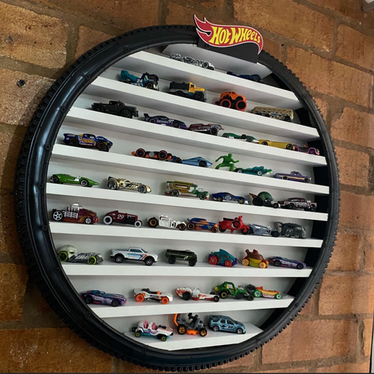 GENERICO - Repisa Forma Llanta Para Colección De Carros Hot Wheels
