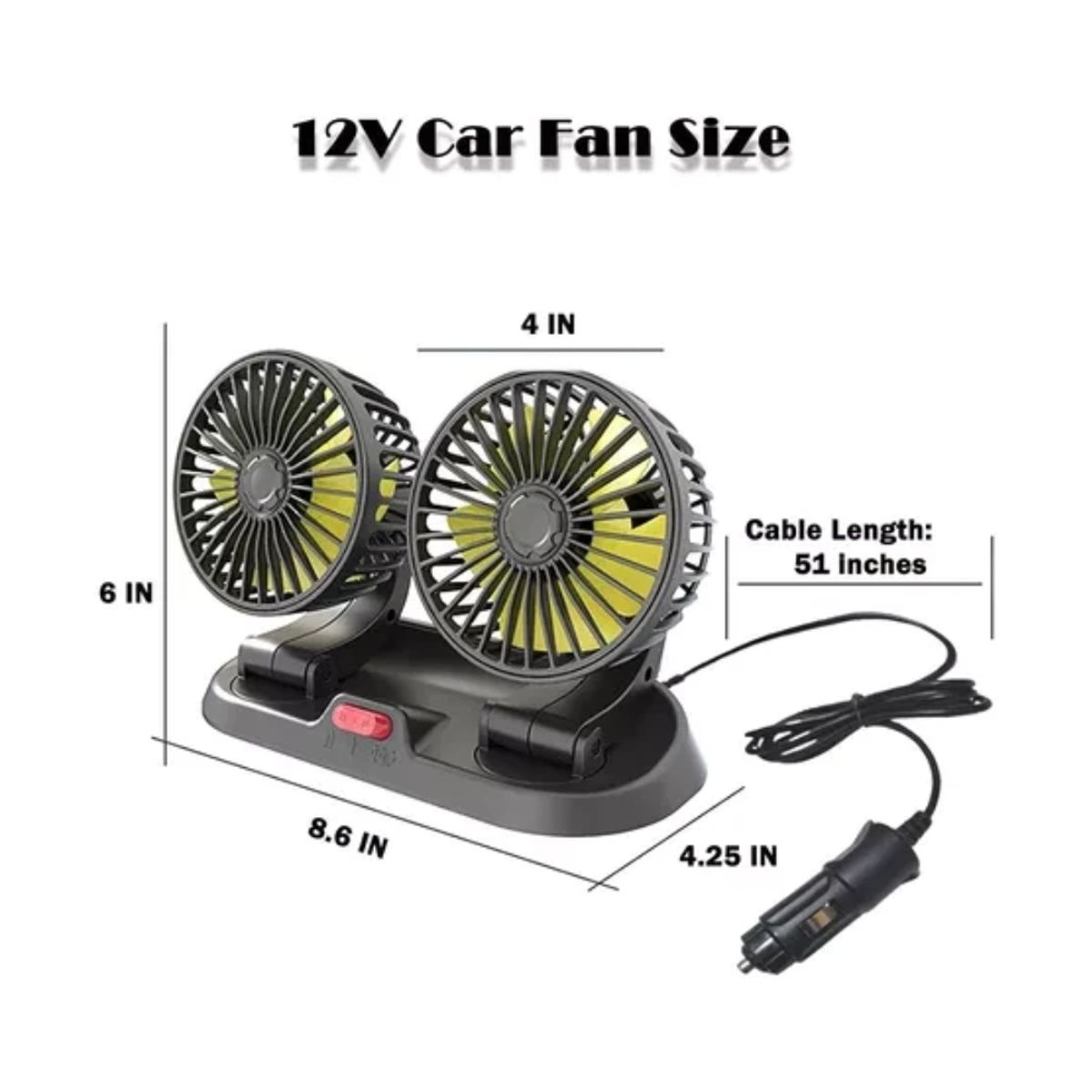 GENERICO - Ventilador Duo Coche Interior 12v