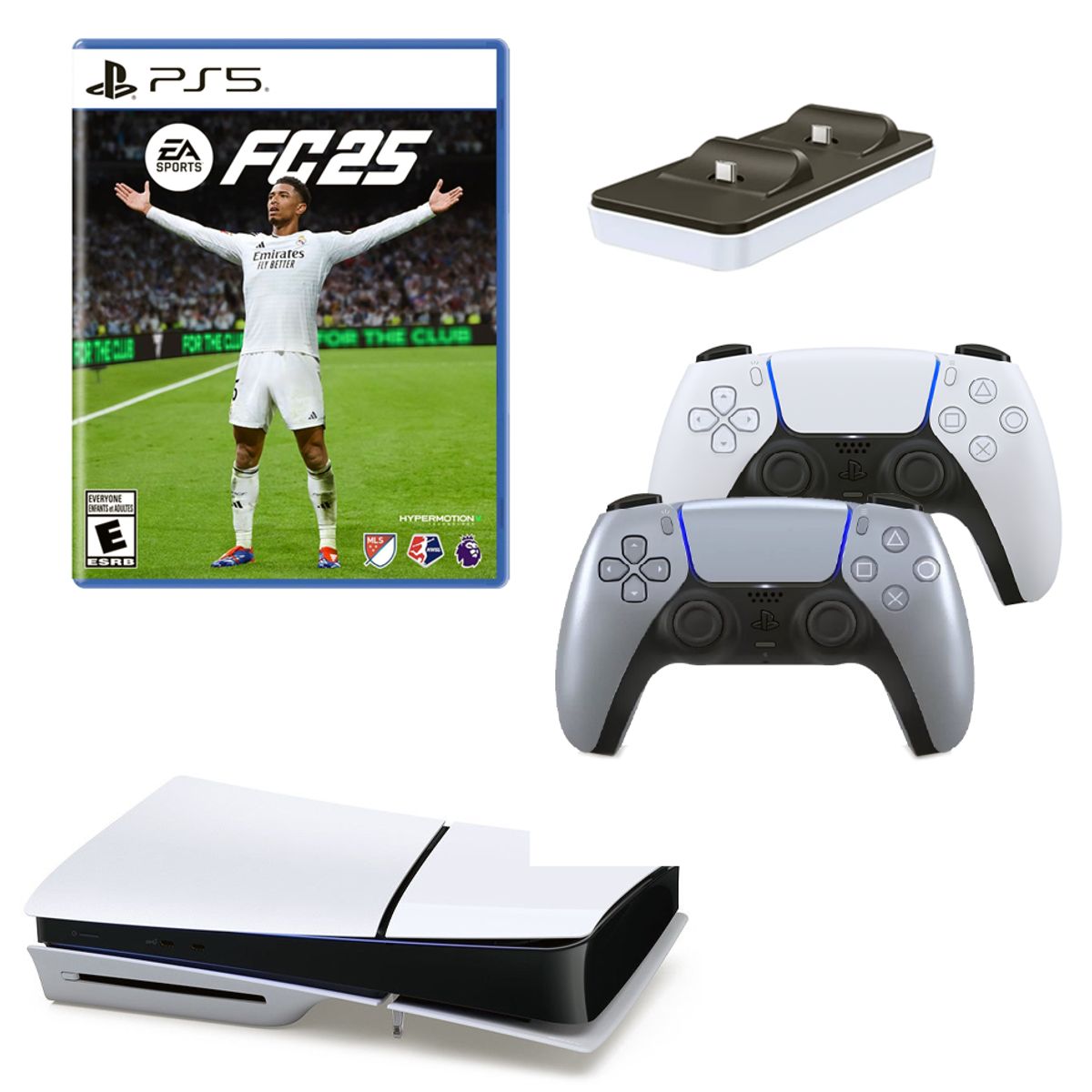 SONY - Consola Playstation5 1TB Slim PS5+2Controles+Fc25 +CargadorDobe