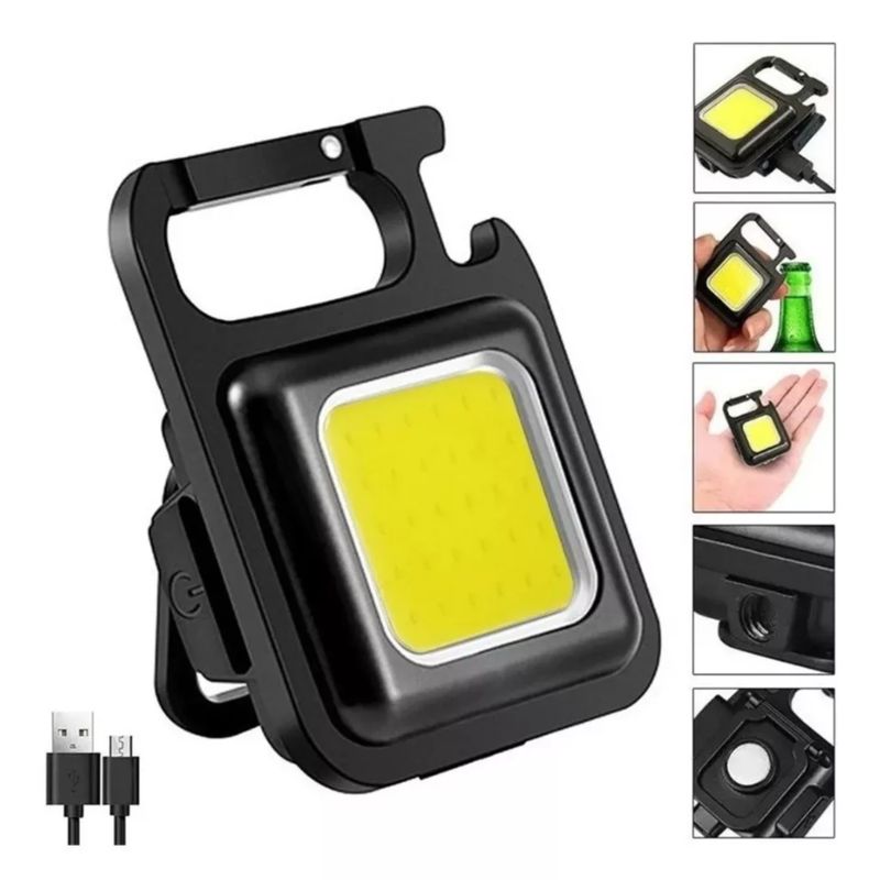 GENERICO - Mini Linterna Llavero Led Lampara Camping Recargable Usb
