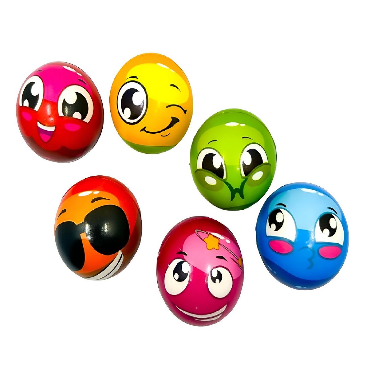 GENERICO - Pelotas Antiestres Emoji Caras Multicolor X 12 Unidades C485