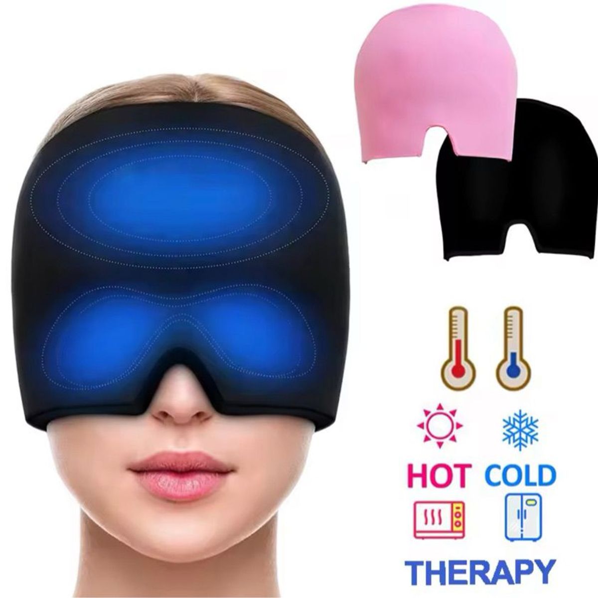 GENERICO - gorro para migraña gel frio y caliente alivio dolor de cabeza compresa