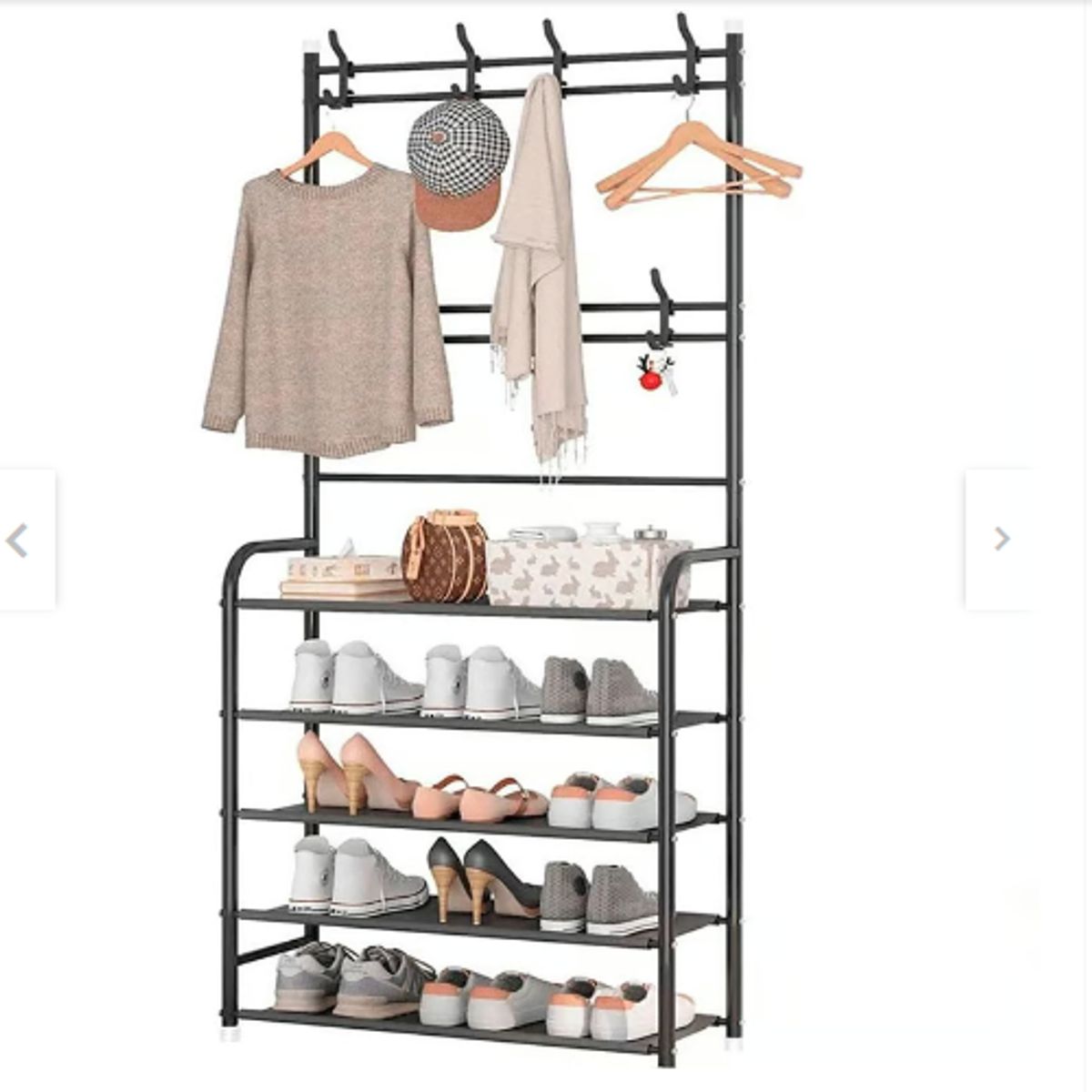 GENERICO - Perchero Multifuncional Con Zapatero 5 Niveles 170x60 Cm