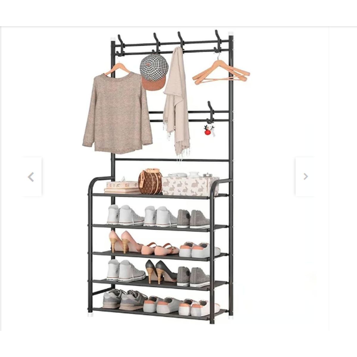 GENERICO - Perchero Multifuncional Con Zapatero 5 Niveles 170x60 Cm