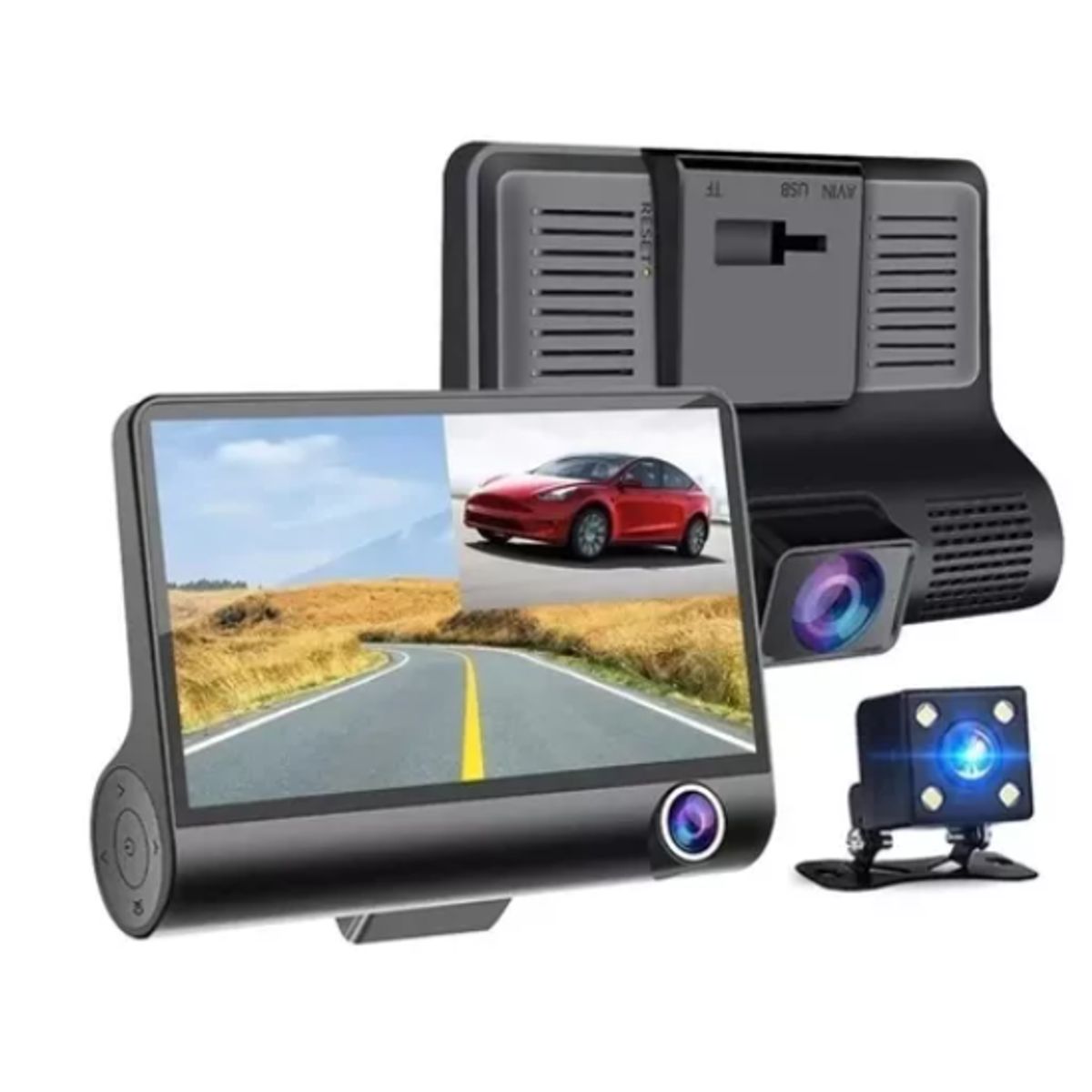 GENERICO - Cámara Carro DVR 3 en 1 Full HD Dual Cam