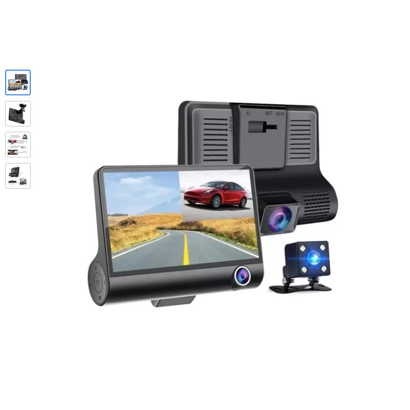 GENERICO - Cámara Carro DVR 3 en 1 Full HD Dual Cam