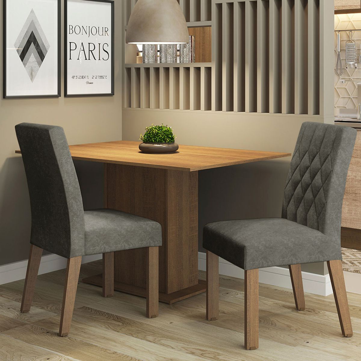 MADESA - Juego de Comedor Tainá con 2 Sillas