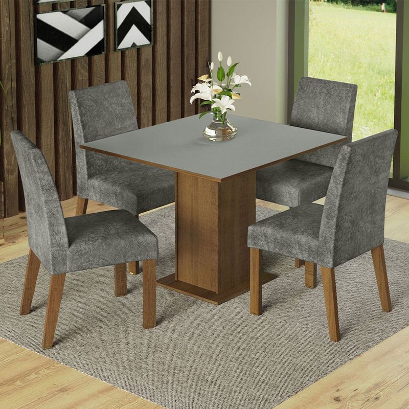 MADESA - Juego de Comedor Karina con 4 Sillas