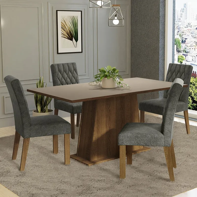 MADESA - Juego de Comedor Ashley con 4 Sillas