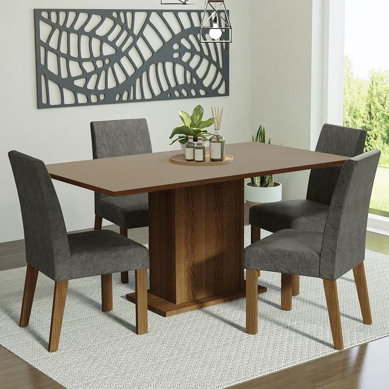 MADESA - Juego de Comedor Keila con 4 Sillas