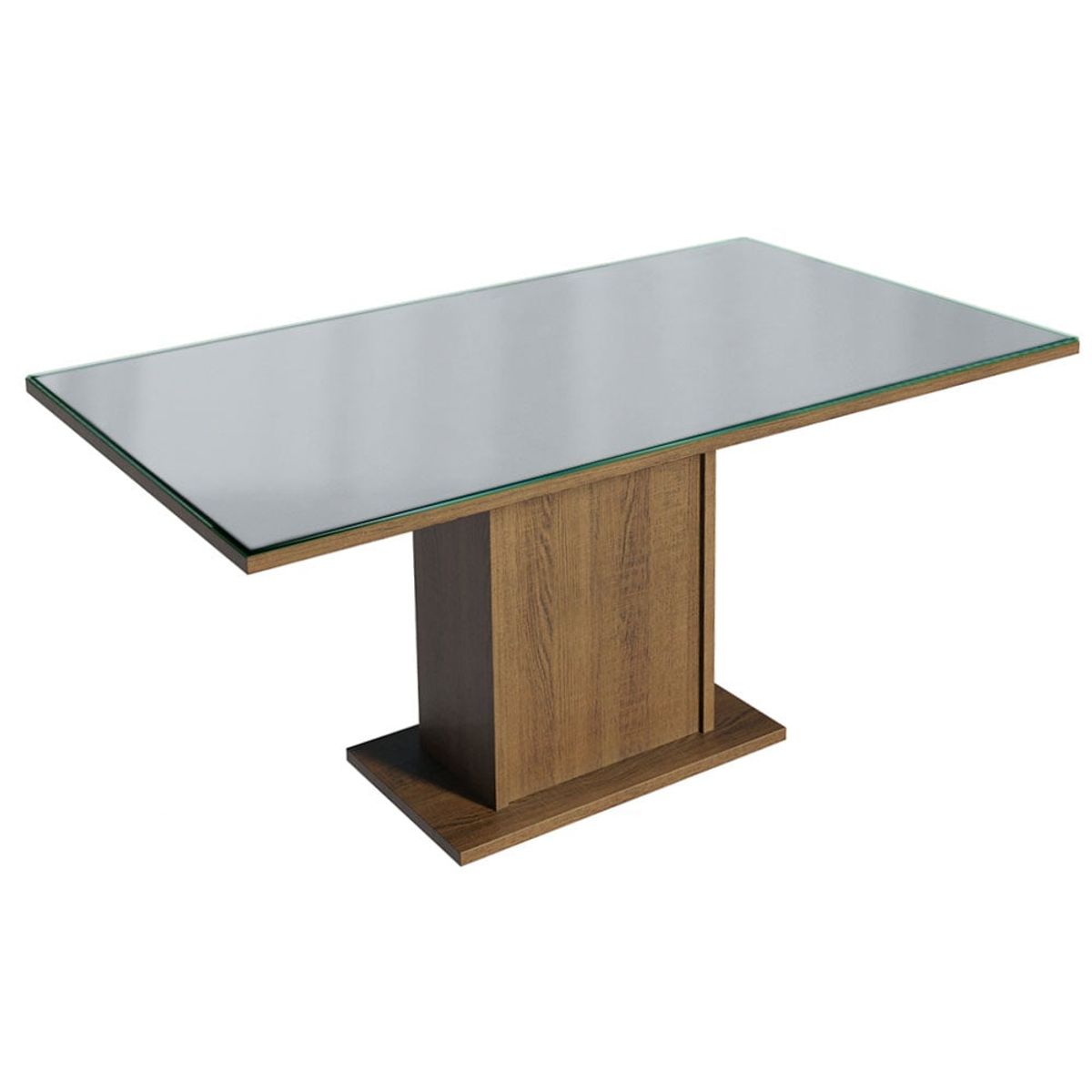 MADESA - Mesa de Comedor Rectangular 6 Puestos con Tablero de Madera y Cristal