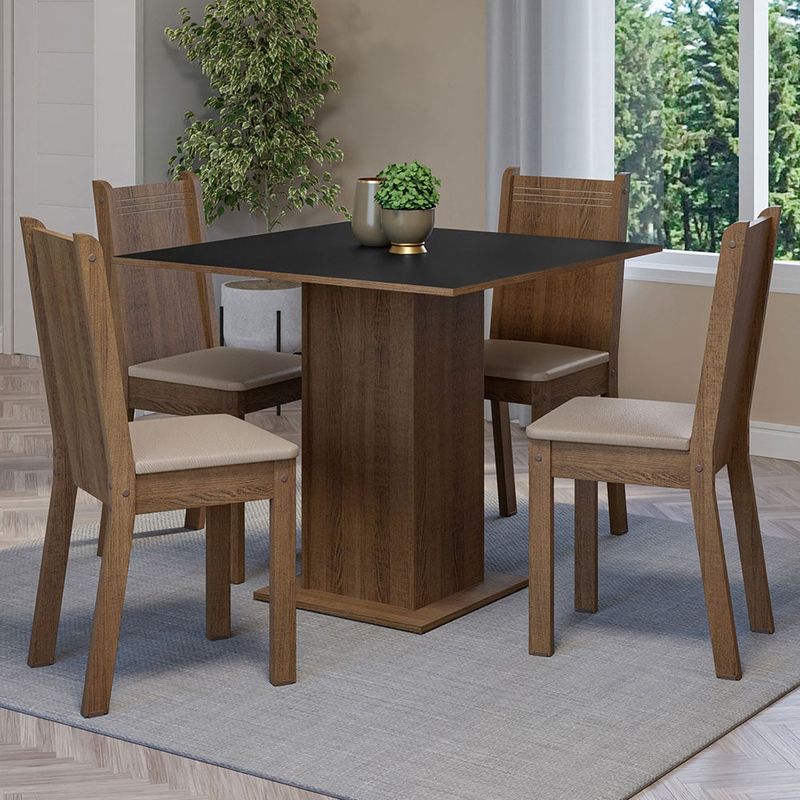 MADESA - Juego de Comedor Samara con 4 Sillas