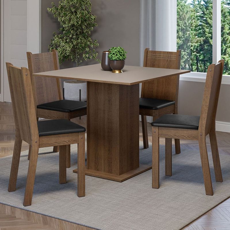 MADESA - Juego de Comedor Samara con 4 Sillas