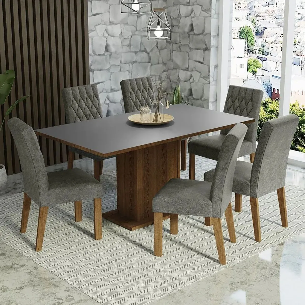 MADESA - Juego de Comedor Hanna con 6 Sillas