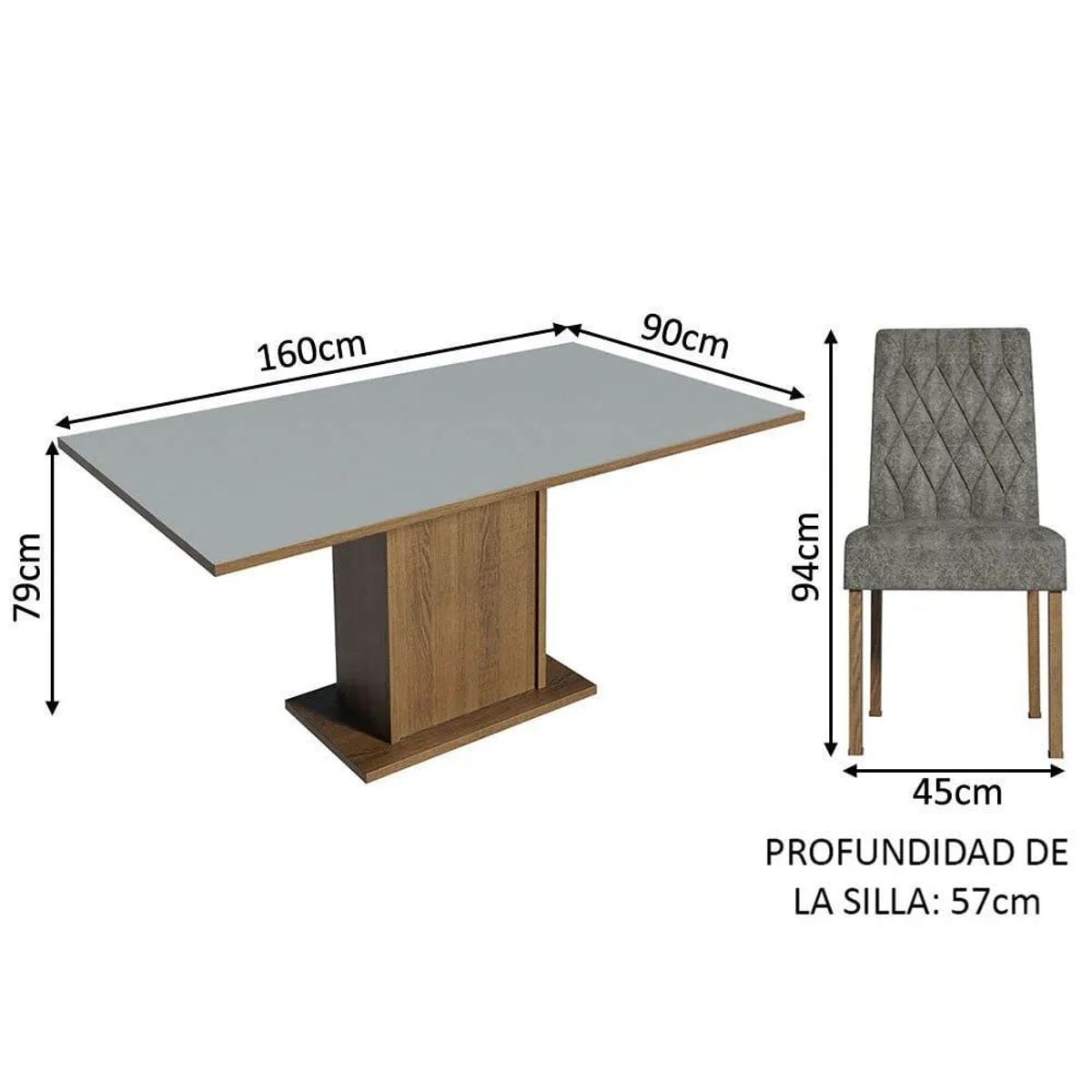 MADESA - Juego de Comedor Hanna con 6 Sillas