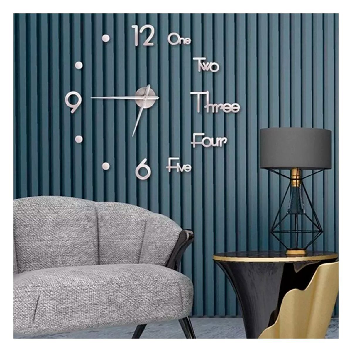 ENFANTASY - Reloj De Pared 3d Decorativo Moderno Grande 100 X 100 Hogar