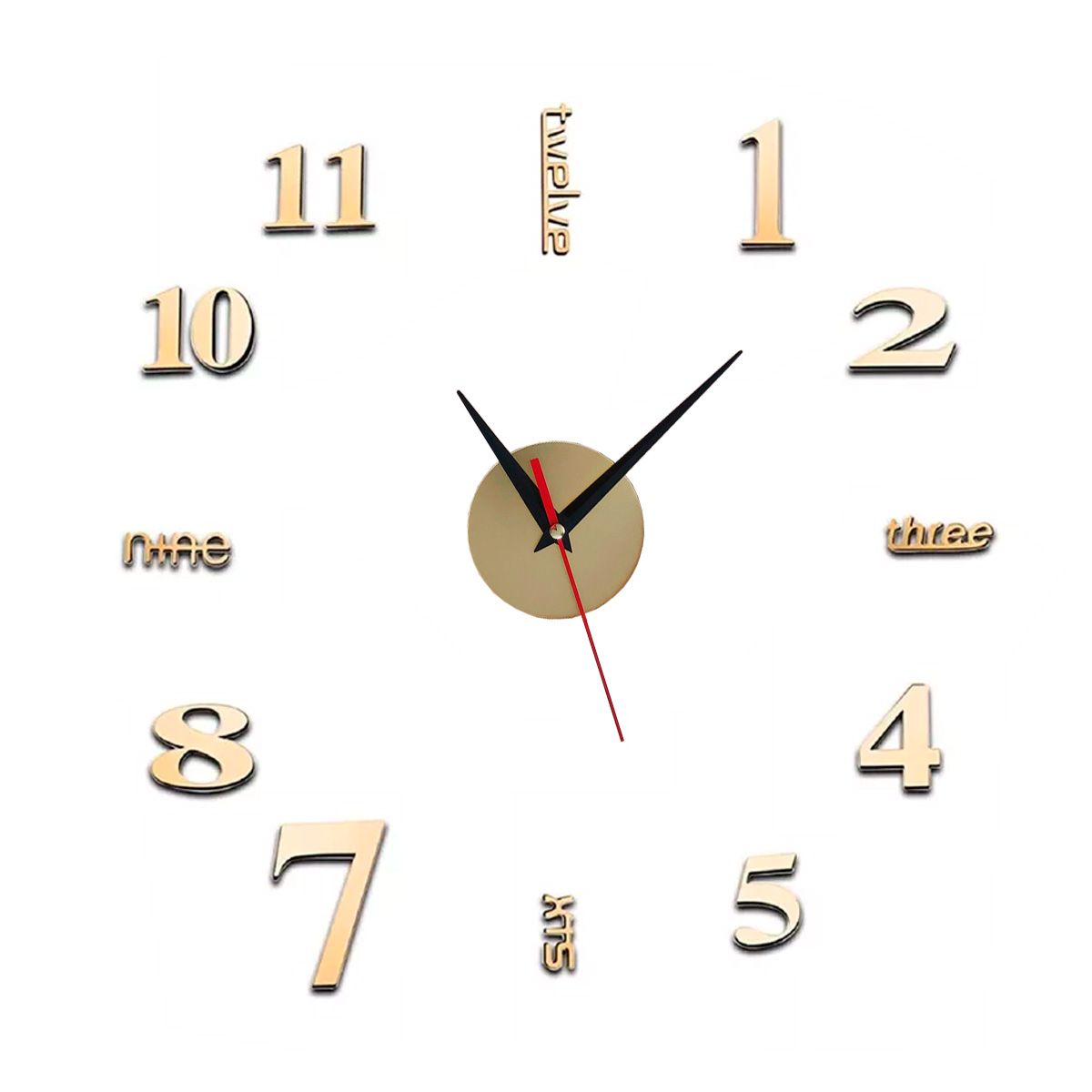 ENFANT'ASY - Reloj De Pared Adhesivo 3d Decorativo Moderno Hogar Oficina 40 CM