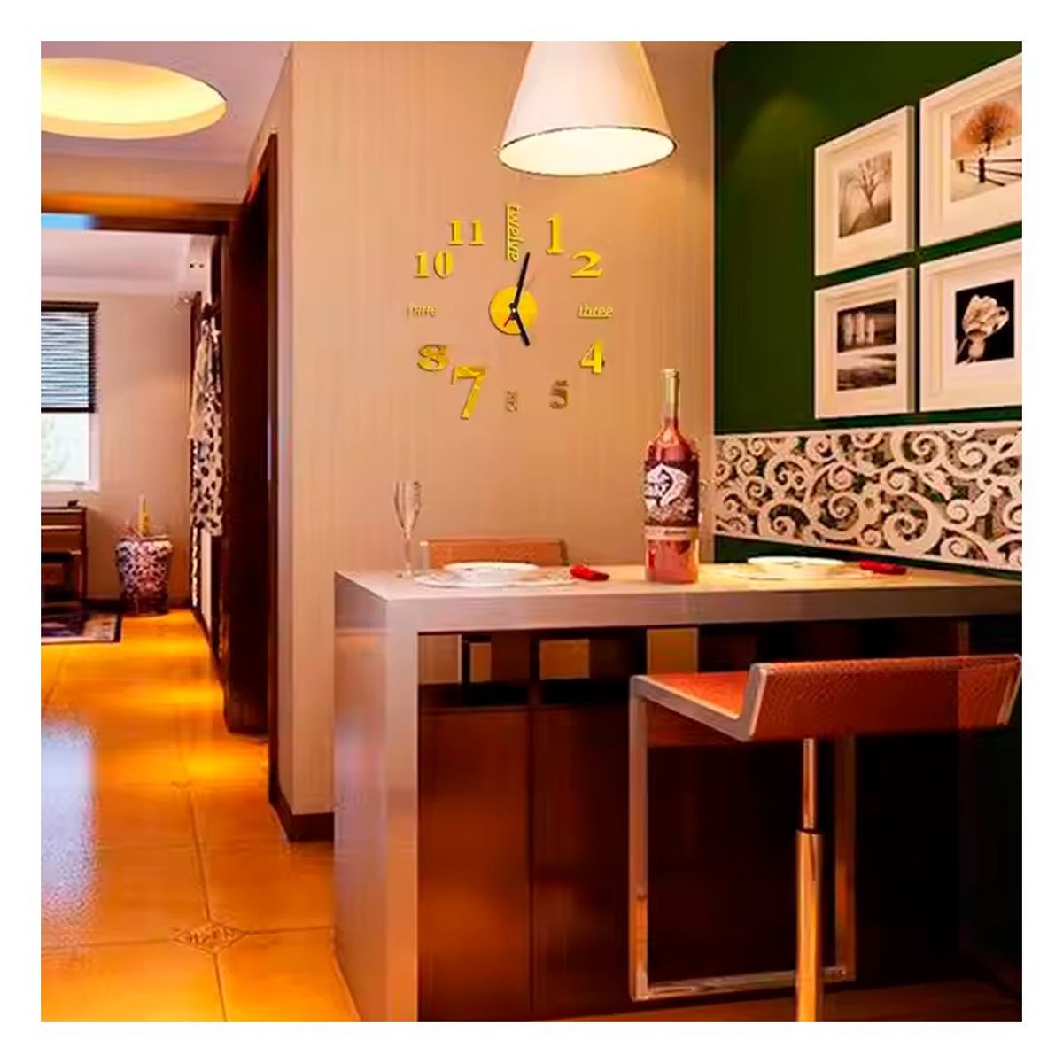 ENFANT'ASY - Reloj De Pared Adhesivo 3d Decorativo Moderno Hogar Oficina 40 CM