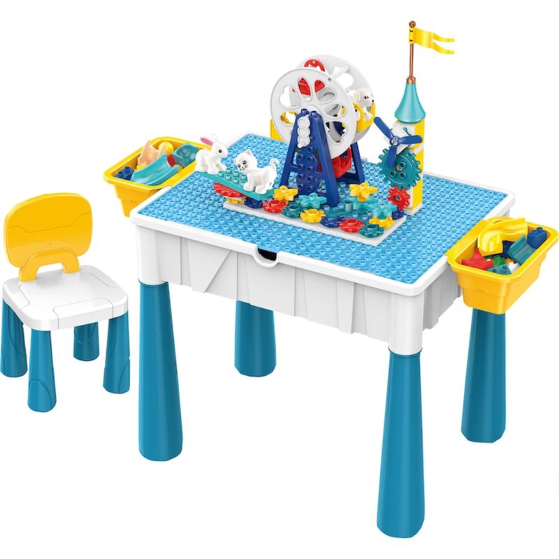 GENERICO - Mesa Lego Bloques Construcción Con Silla Para Niños