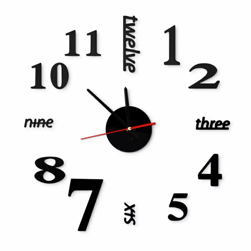 ENFANT'ASY - Reloj De Pared Adhesivo 3d Decorativo Moderno Hogar Oficina 40 CM