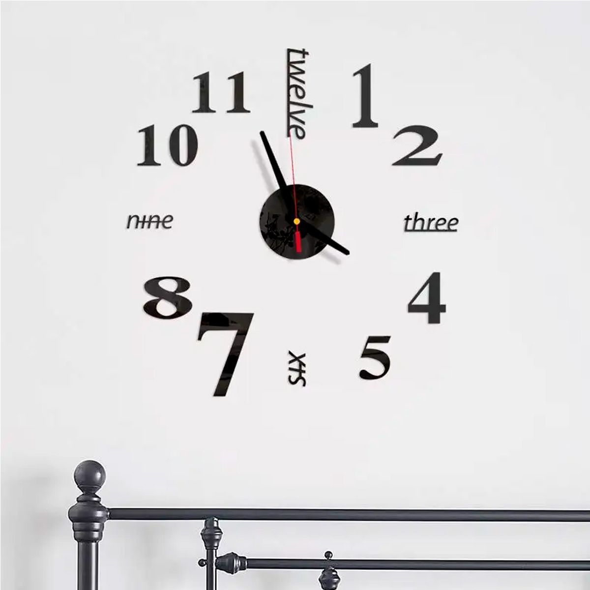ENFANTASY - Reloj De Pared Adhesivo 3d Decorativo Moderno Hogar Oficina 40 CM