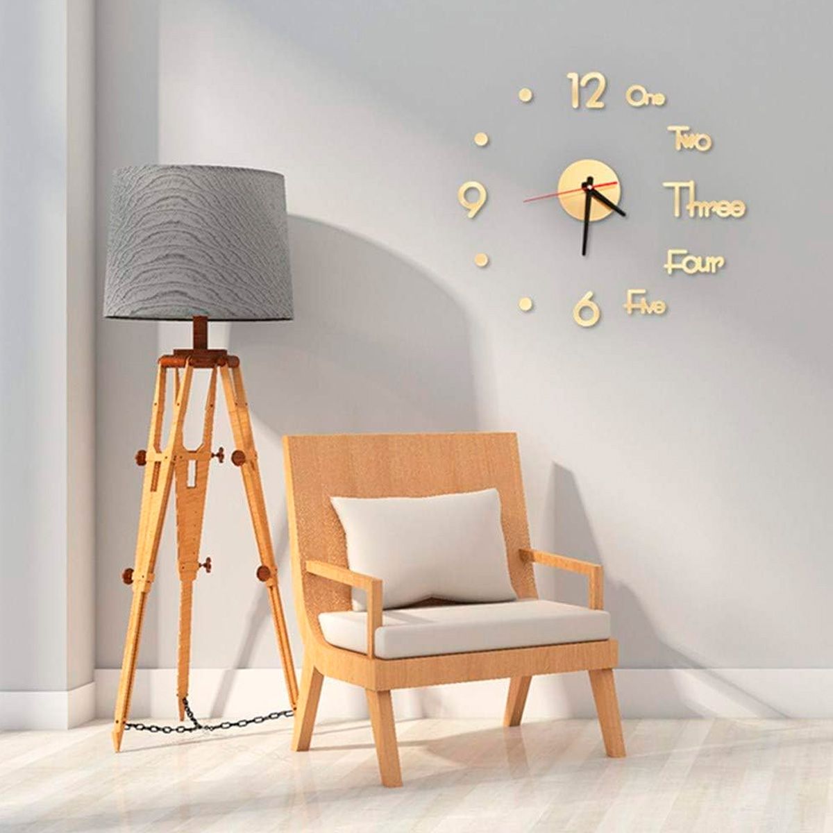 ENFANT'ASY - Reloj De Pared Adhesivo 3d Decorativo Moderno Hogar Oficina 40 CM