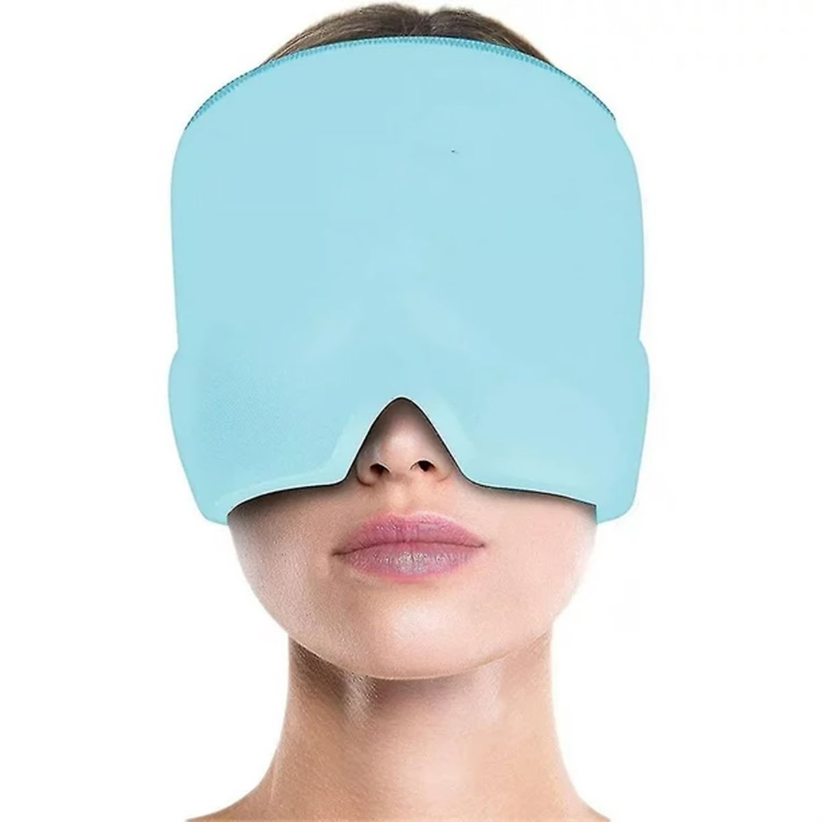 GENERICO - Banda Gel Alivio Migraña Dolor Cabeza Terapia Frio Calor Gorro Azul_.