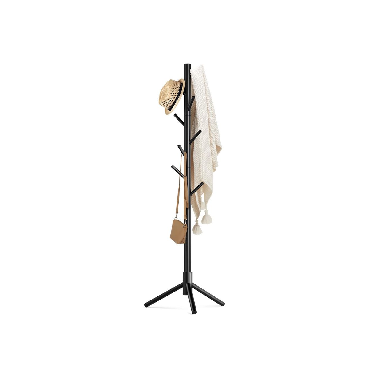 GENERICO - Perchero De Madera  Organizador de Bolsos negro