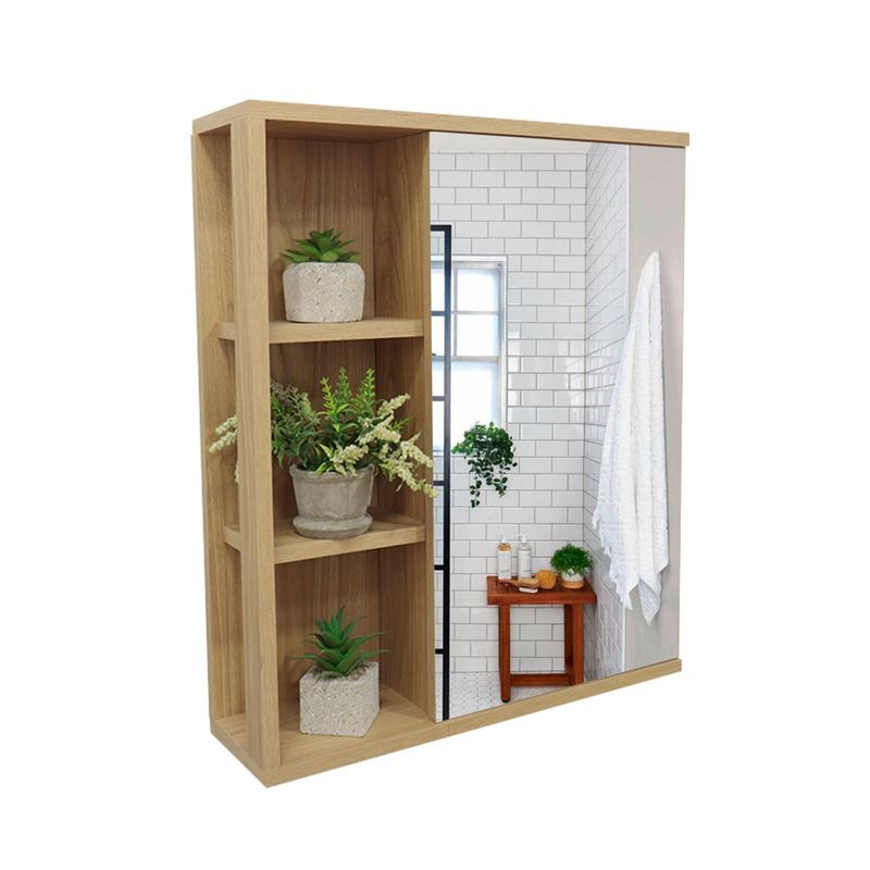 GENERICO - Gabinete Organizador Con Espejo Baño Dandelion Color Jerez 50x60 Cm
