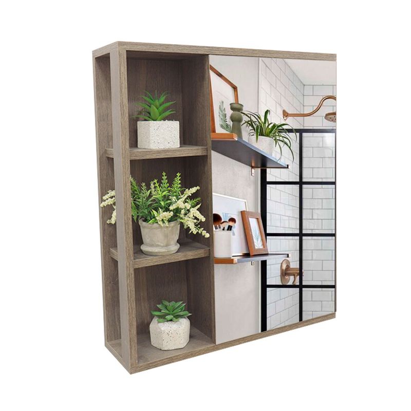 GENERICO - Gabinete Organizador Con Espejo Baño Dandelion Color Latte 50x60 Cm