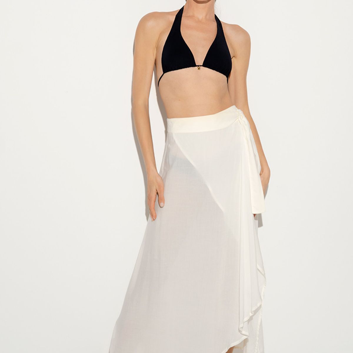 TOUCHE BALNEAIRE - Falda pareo marfil en viscosa