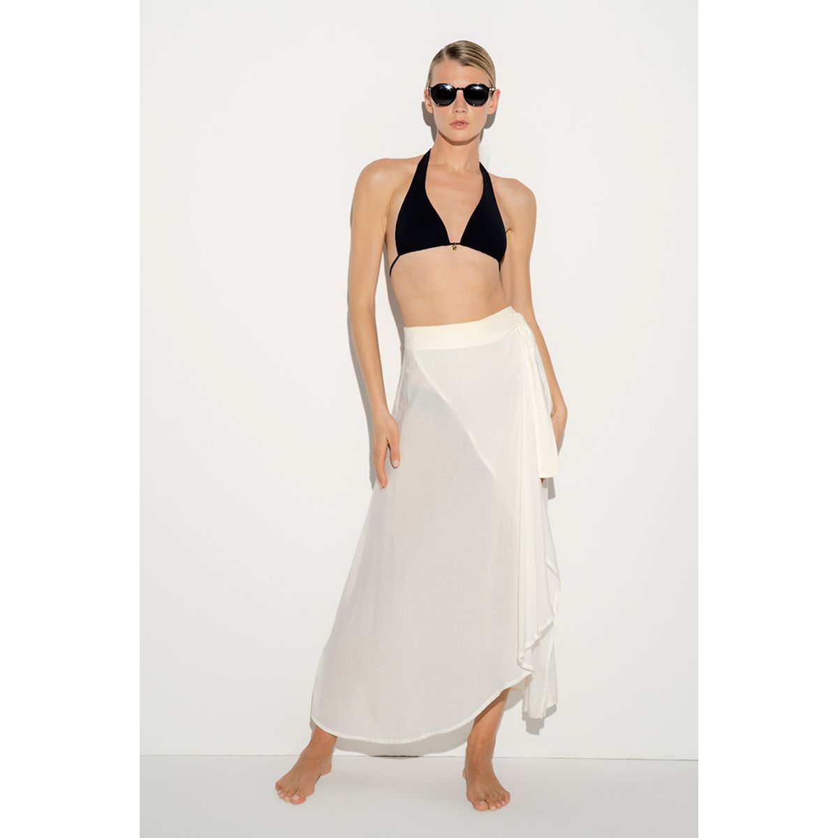 TOUCHE BALNEAIRE - Falda pareo marfil en viscosa