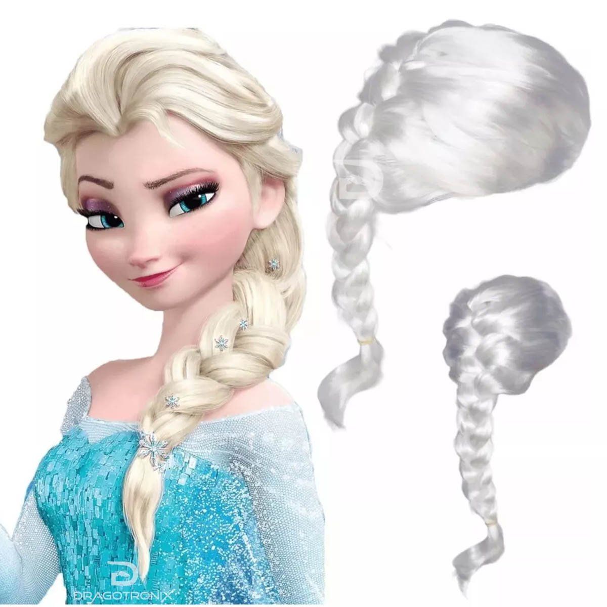 GENERICO - Pelucas Elsa Y Ana Princesas Frozen Disfraz Niñas Halloween