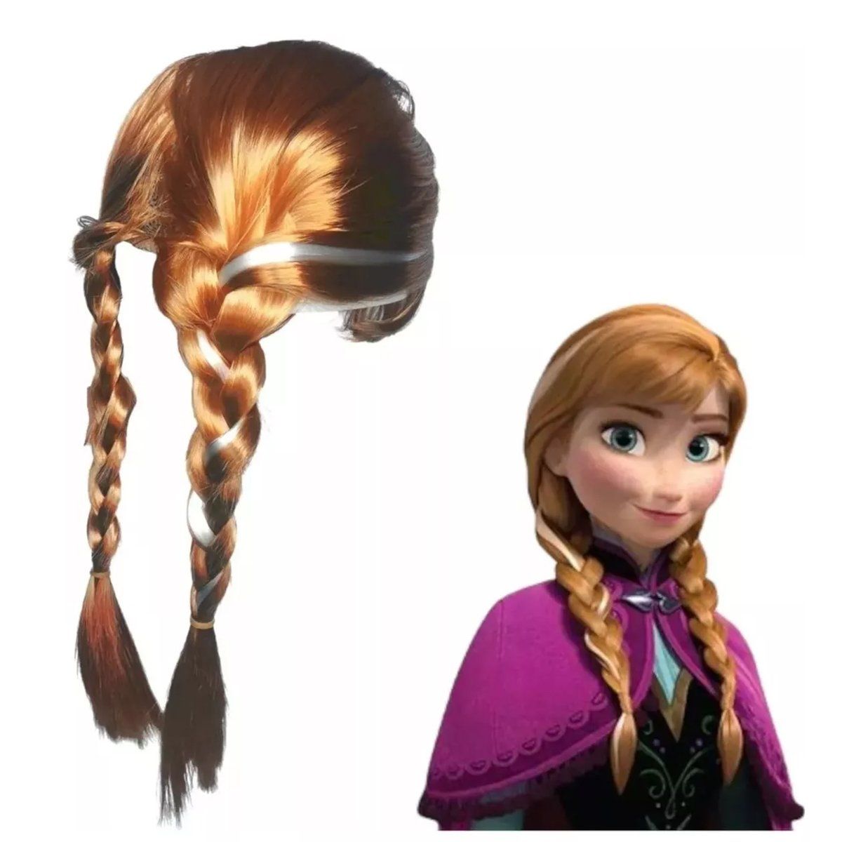 GENERICO - Pelucas Elsa Y Ana Princesas Frozen Disfraz Niñas Halloween