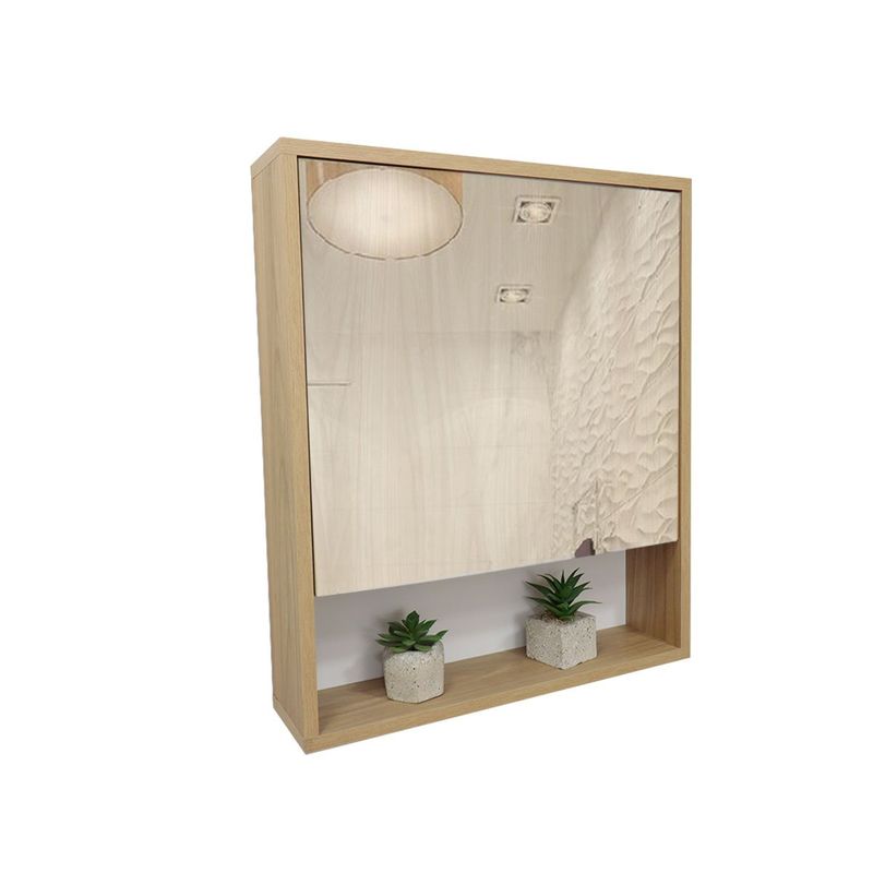 GENERICO - Gabinete Organizador Con Espejo Para Baño Eclipta Color Jerez 50x60 Cm